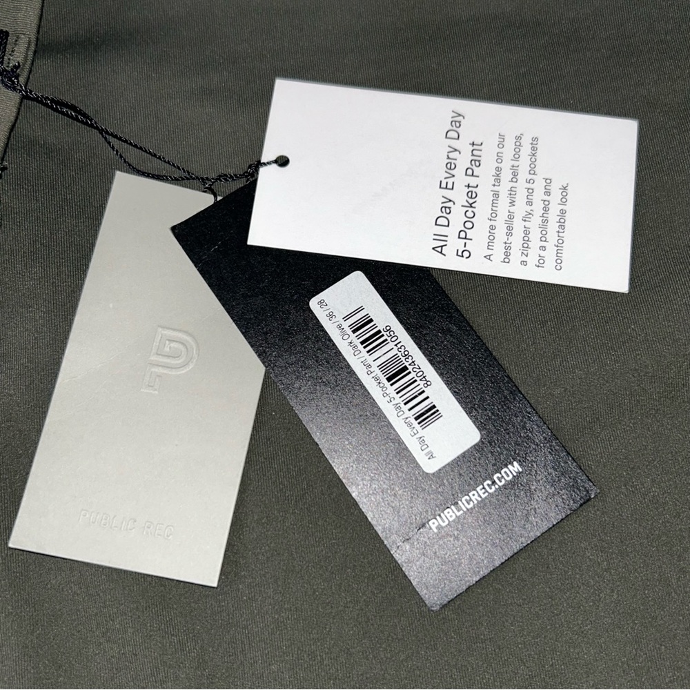 Public Rec Straight Fit Olive Green Performance Pants Mens Size 36 (36x28) - Picture 8 of 13